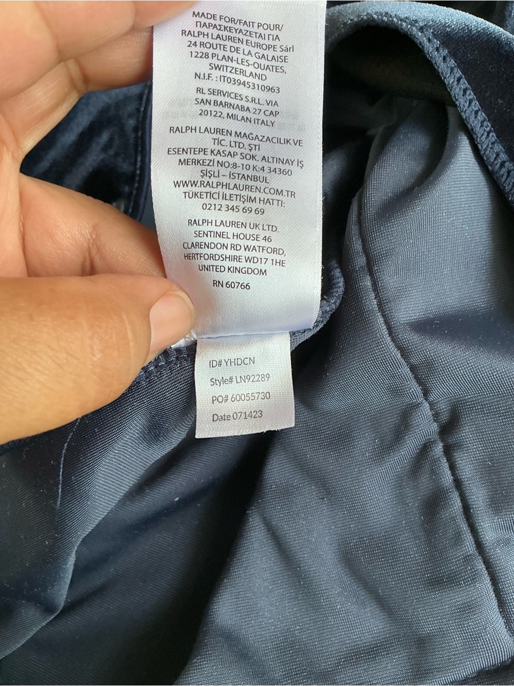 Lauren Ralph Lauren Navy Blue Velvet Pajama Top Notch Collar Shirt L - Picture 10 of 14